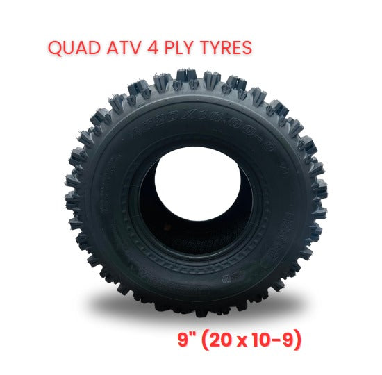 1 X QUAD ATV 4 PLY TYRES - 9"  (20 x 10 - 9)