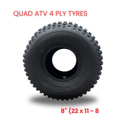 1 X QUAD ATV 4 PLY TYRES - 8" (22 x 11 - 8 )