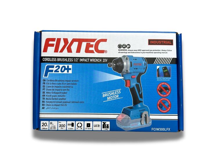 FIXTEC 20V 1/2" Cordless Brushless Impact Wrench - Skin Only FCIW300LFX