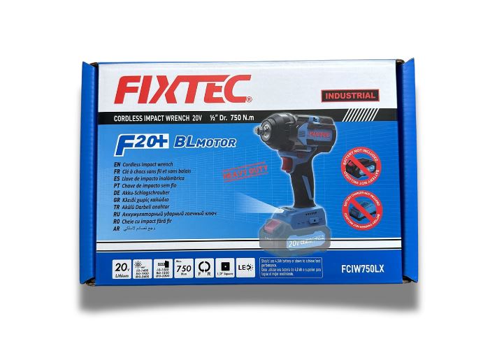 FIXTEC 20V 1/2" Cordless Brushless Impact Wrench - Skin Only FCIW750LX