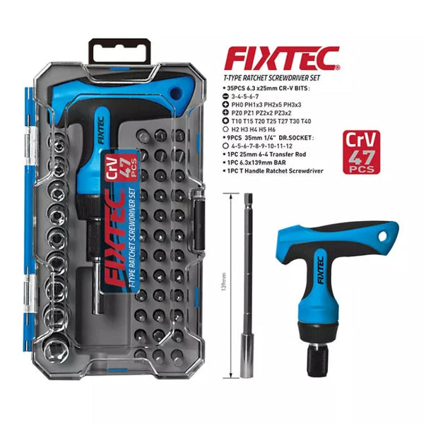 FIXTEC 47PCS Ratchet Screwdriver Set