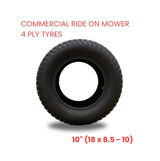 1 X COMMERCIAL RIDE ON MOWER  4 PLY TYRES - 10" (18 x 8.5 - 10)