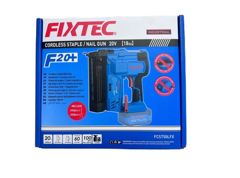 FIXTEC 20V Cordless Air Nailer and Stapler - Skin Only